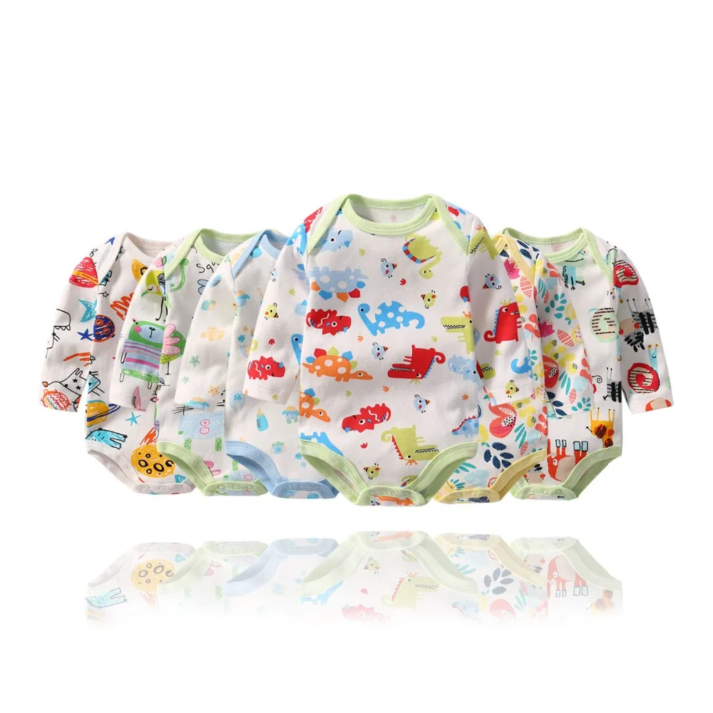 

Cute Cartoon Newborn Baby Girl Clothing Long Sleeve Cotton Solid Baby Bodysuits 2019 Child Boy Twins Clothes Collar 3-24M