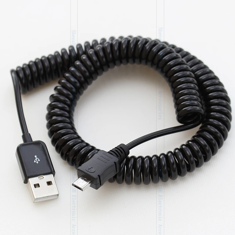 Micro Usb пружинный спиральный кабель удлинитель Портативный Выдвижной usb кабель для зарядки данных