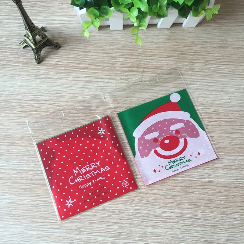 Food Bag Ziplock Christmas Santa Plastic Gift Bags Christmas Cookies Candy Packaging New Year