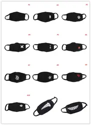 Унисекс хлопковая маска для губ Мульти Стили Пыли Респиратор модные черные маски для лица мужские и женские Анти-пыль 1 шт