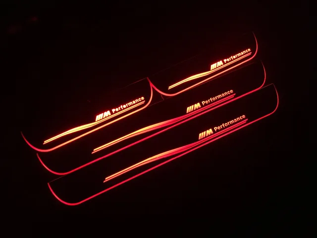 eOsuns Customized LED moving door scuff Nerf Bars & Running Boards door sill light overlays for BMW E90 3 series 2006-2011