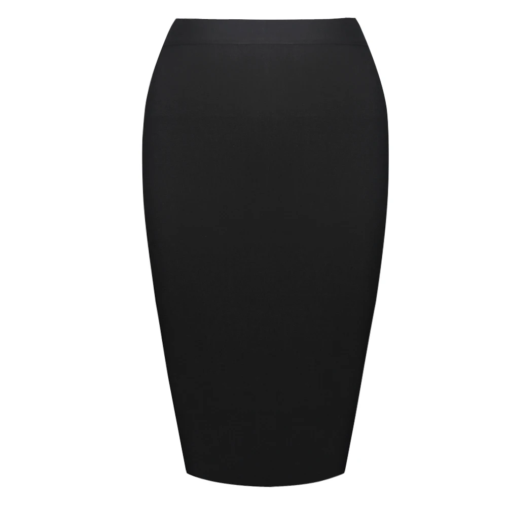 

New Women Bandage Skirt 2018 deivetegerSexy Celebrity Party Skirts Knee-length Khaki Blue Red White Black Nude Bodycon Skirt