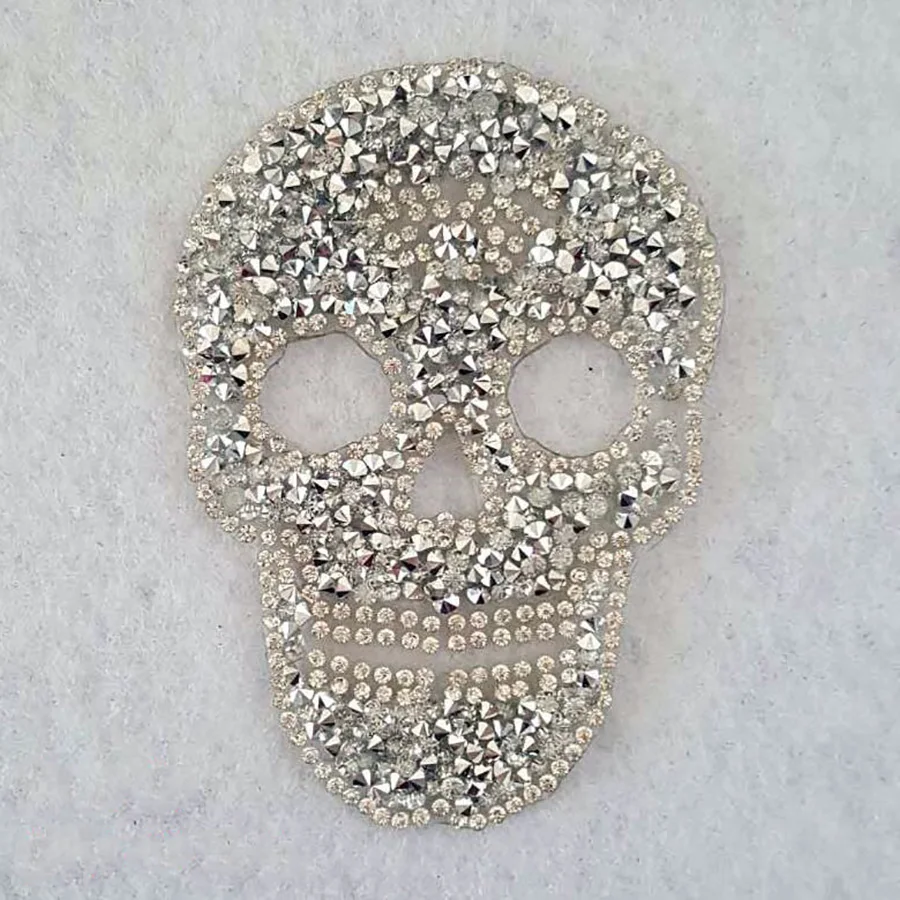 Creative Heat Transfers For Clothing Skull Patch Rhinestone Sticker Decoration Patches Garment Apparel Accessories-1 (4)