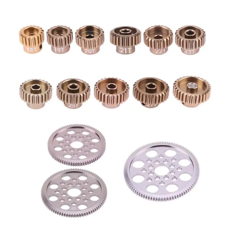 Kopen RC Auto Onderdelen Accessoires Verharding S CS R31 SCX10 AX10 Universal Gear Metalen Tandwiel 92 t 85 t 80 t Motor Tandwielen 19 t 20 t 21 t