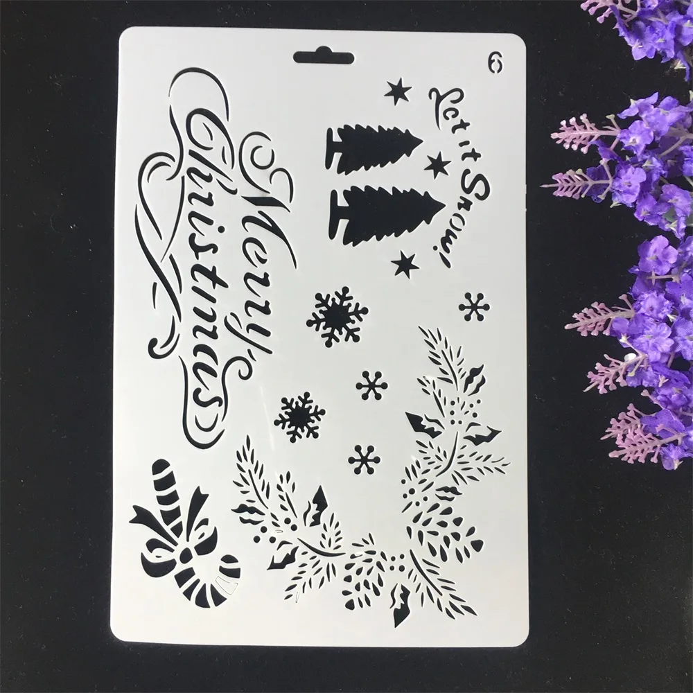 

1Pcs 26cm Christmas Pine Tree DIY Craft Layering Stencils Wall Painting Scrapbooking Stamping Embossing Album Card Template