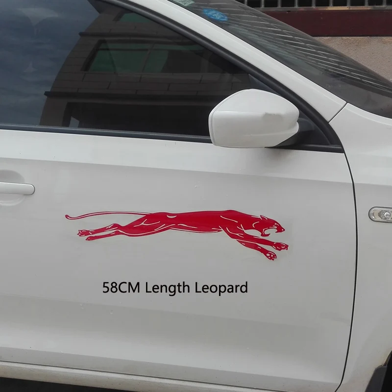 

1 Pair 58CM Running Leopard Panther Animal Reflective Vinyl Car decal sticker, car door bonnet lights cover sticker