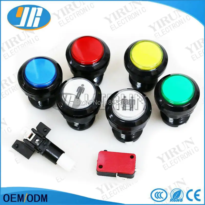 2 шт. покрытием с подсветкой 12v светодиодный Arcade 1P/Американская классификация