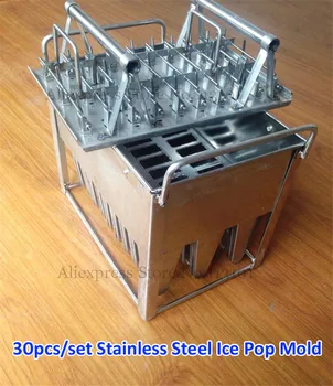

Stainless Steel Popsicle Mold 30pcs/Set Commercial Ice Pop Mould with Sticks Holder for Ice-lolly Freezer Use
