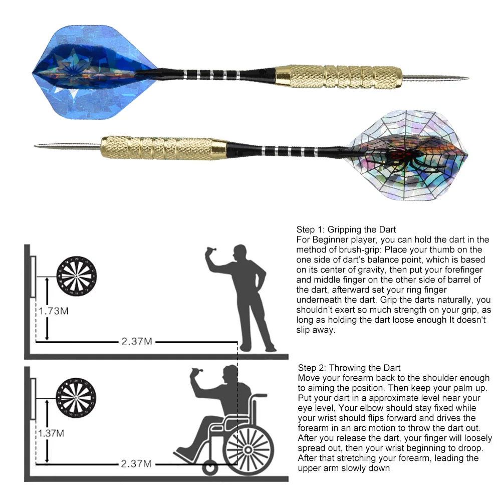 Дартс стальное оперение для дротика с латунный бочонок и алюминиевых валов дартс набор для профессионалов или начинающих [15 комплектов]