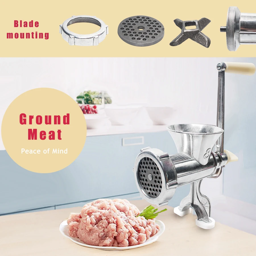 Ручная мясорубка из алюминиевого сплава, бытовая многофункциональная кухонная машина для мясорубки, шлифовальная машина, колбасная машина