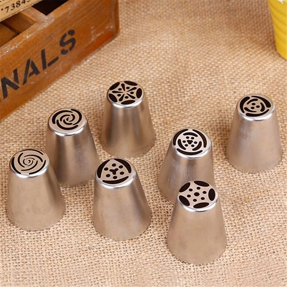 

7Pcs/set Russian Tulip Icing Piping Nozzles Cake Decoration Tips 3d printer nozzle Biscuits Sugarcraft Pastry Baking Tool DIY