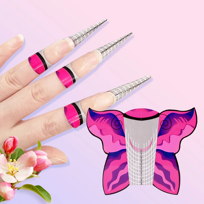 Buy 100pcs Nail Forms Acrylic Square Shape Nail Art