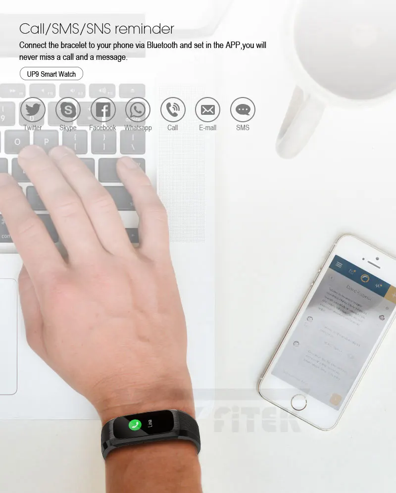 UP9 pro Smart Band Music Control Fitness Tracker Blood Pressure Heart Rate Monitor Wristband Smart Bracelet For Android IOS (6)