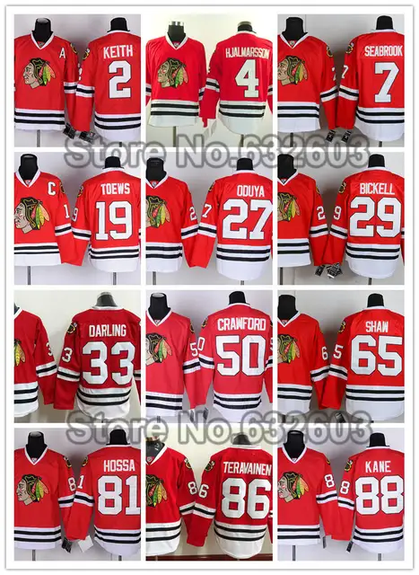 blackhawks numbers on jerseys