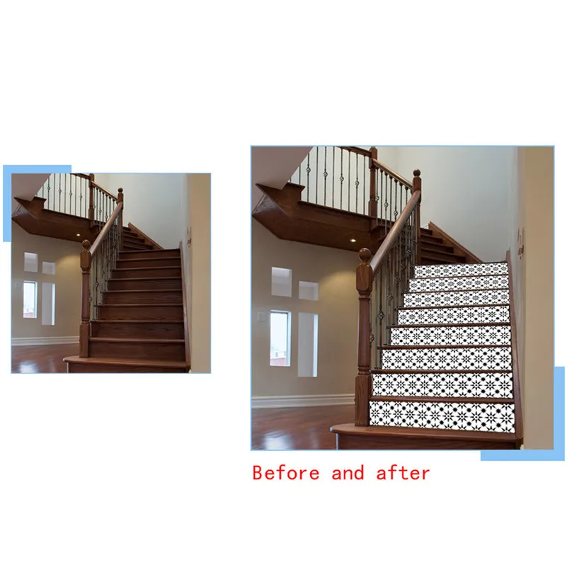 6pcs DIY Family Stickers Staircase Stair Riser Floor Sticker DIY Wall Decal Fashion Stairs Decal Home Decor #4A29 (4)