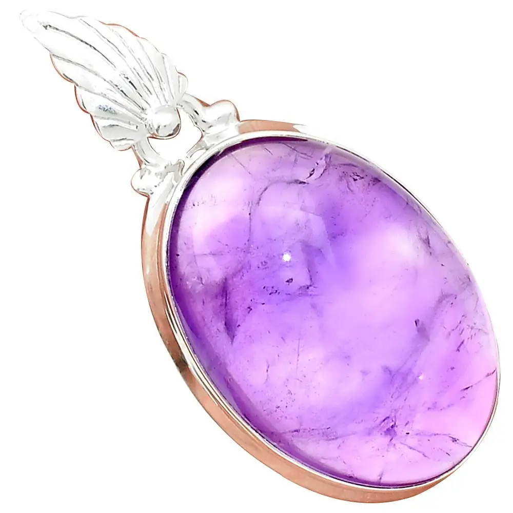 

Nature AMETHYST Pendant 925 Sterling Silver, 44 mm, MHBAP5516