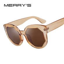 MERRY’S Fashion Women Sunglasses Polygon Lens Cat Eye Shades Candy Color Big Frame Glasses UV400