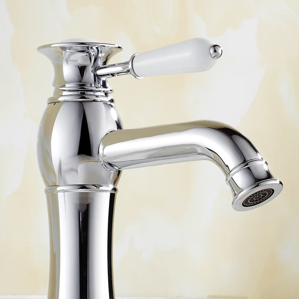 

Basin Faucets Single Handle Cold and Hot Water Taps Bathroom Sink Faucet Tap Basin Home Bathroom Faucet
