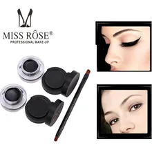 Miss Rose набор для макияжа глаз черный торт подводка для глаз+ гель Kajal 24 часа отдых подводка для глаз мягкая и гладкая