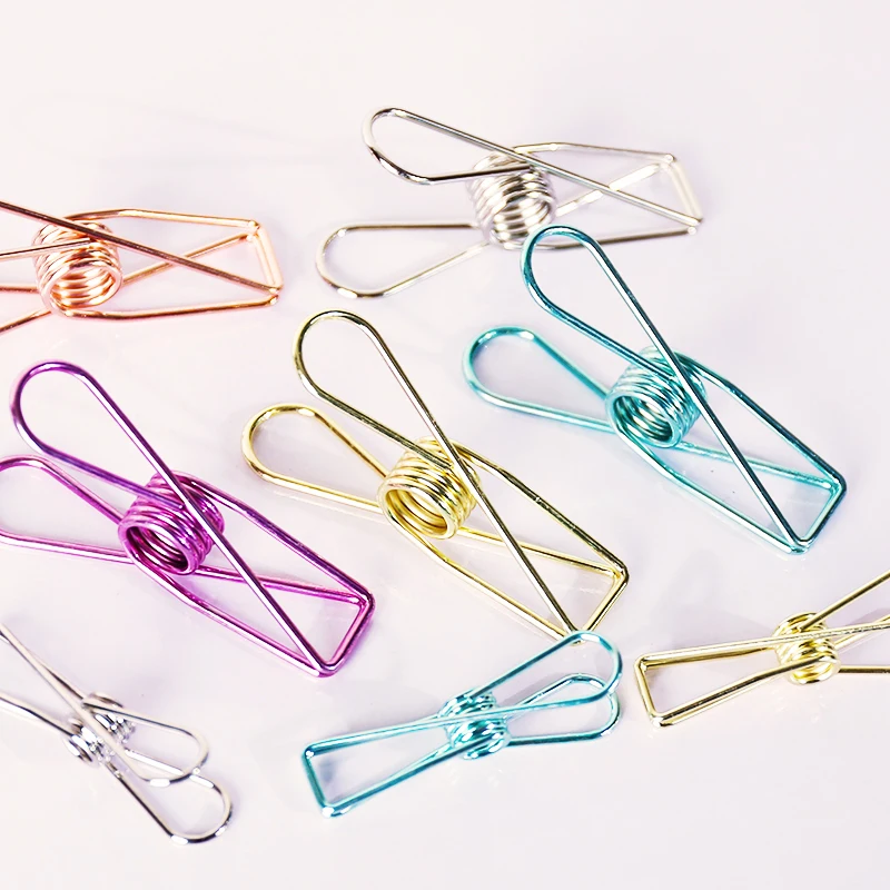 1PC Cute Stationery Creative Vintage Binder Clips Hollow Metal Fish