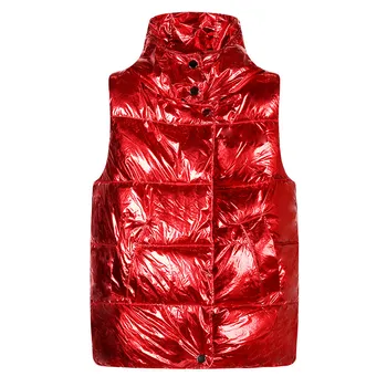 

New women vest Winter jacket Hooded Thicken Warm Casual Cotton Padded Waistcoat female Sleeveless waistcoat High Quality
