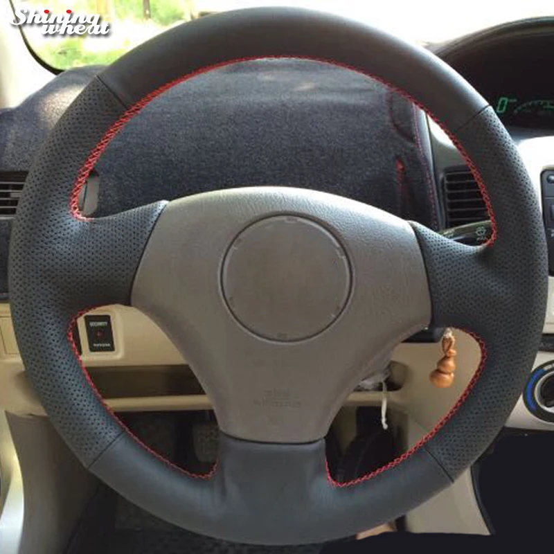 

Shining wheat Black Leather Car Steering Wheel Cover for Toyota Vios Corolla 2000-2004 Mark 2 for Lexus GS430 GS300 2004