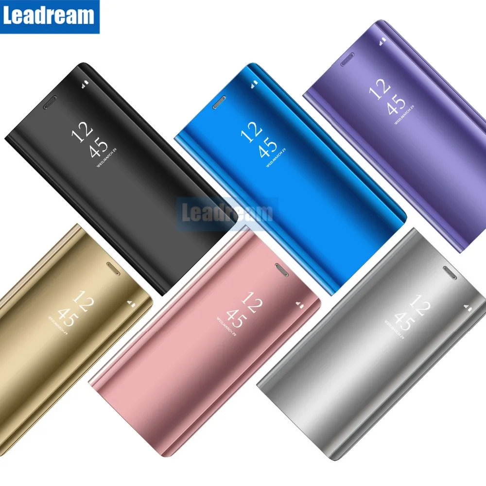 

20pcs DHL Smart Mirror Flip Case For Samsung S10e S10 Plus S9 S8 S7 S6 Edge Plus Clear View Cover For Samsung Note 9 8 5 4 Case