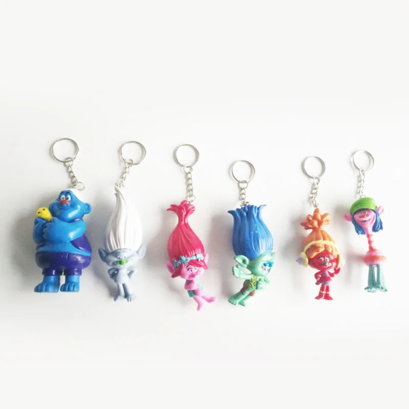 

Movie Trolls Keychain Haper Branch Poppy DJ Suki Creek Key Chains Ring Mini Baby Troll Dolls Oyuncak Christmas Brinquedo Keyring