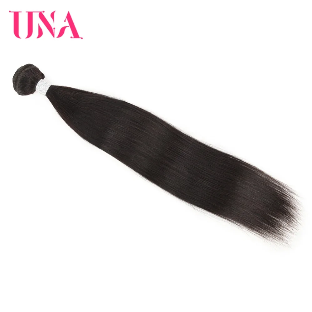 UNA Human Hair Bundles 1/3/4 Piece Pack Straight Hair Remy Brazilian Natural Hair Weft Human Hair Weave Bundles 8-26 Inches