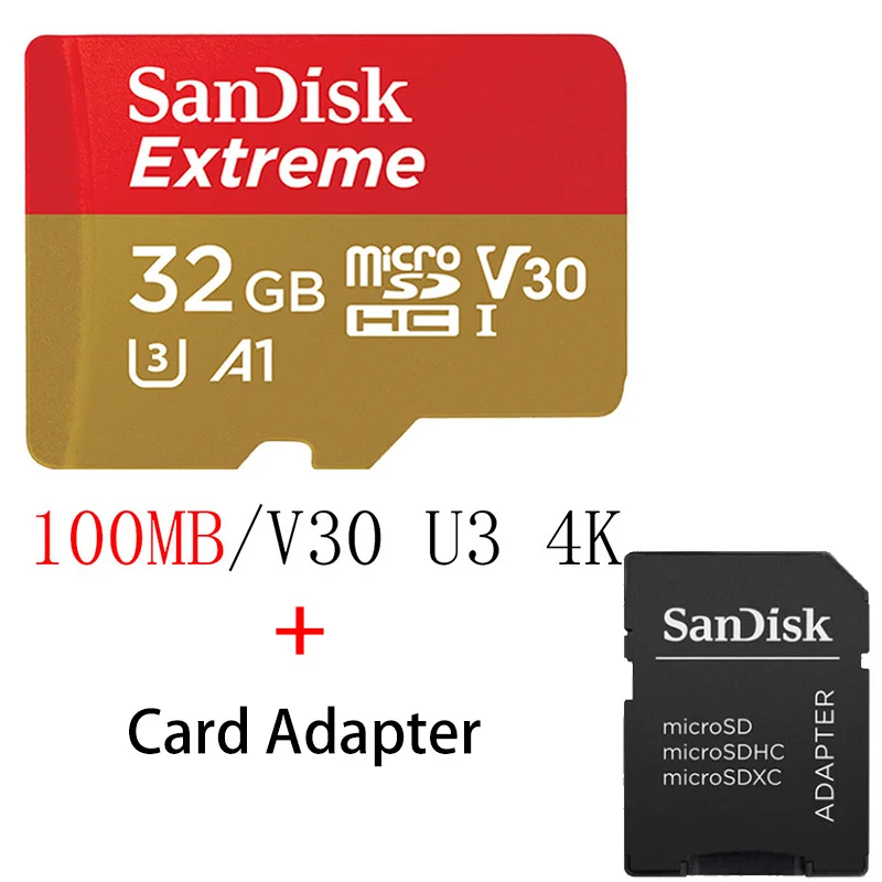 Карта Micro SD SanDisk 100 МБ/с./с 256 ГБ 128 Гб 64 ГБ 32 ГБ 16 ГБ U3/U1 V30 A1 класс 10 карта памяти SDXC SDHC microsd флэш-карта TF - Емкость: SQXNE-032G