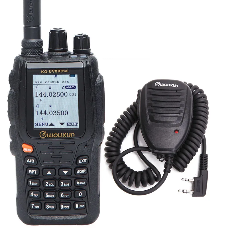 Wouxun KG-UV8D плюс рация дуплекс поперечная полоса повторителя Многофункциональный 999 Каналы DTMF УКВ Dual Band двухстороннее радио - Цвет: add speaker mic