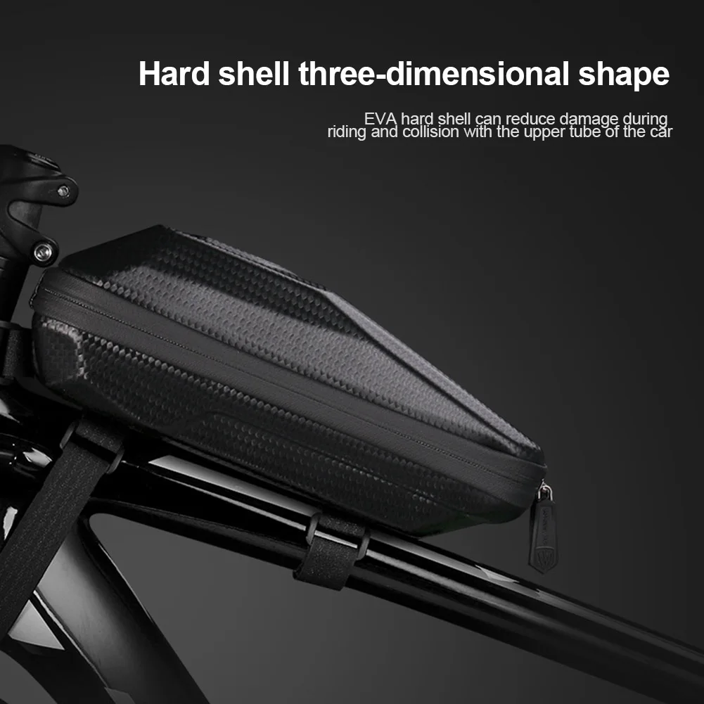 Sale Newly Bike Front Beam Bag Waterproof EVA Wear-resistant Carbon Pattern Bicycle Bag  C55K Sale 3