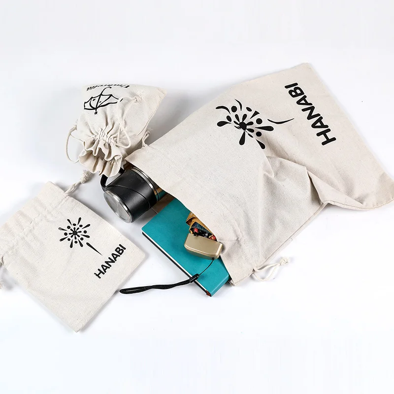 3 шт./лот натуральный хлопок эко джутовый льняной Drawstring упаковка подарочный пакет изделия Большой Рождественский мешок