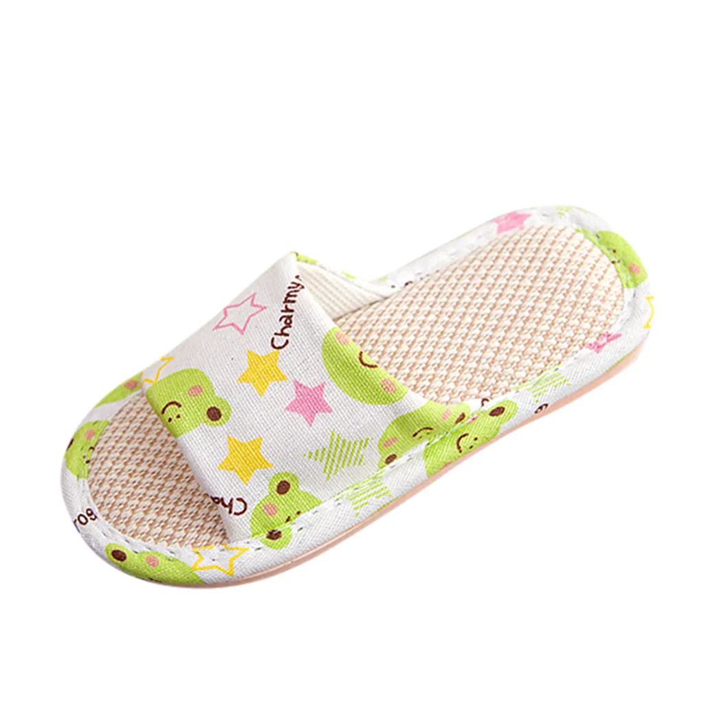 Kids Slippers Toddler Infant Girls Boys Unisex Cartoon Linen Slippers Shoes Pantuflas Infantiles Children Flip Flop Slippers Kid