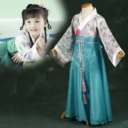 Chunxiao Детские Hanfu сценическое костюм Hanfu фотографии Костюмы прогулок Весна для маленькой девочки детский день