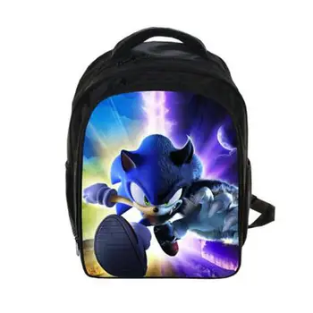 

Anime Sonic the Hedgehog print Backpack Students School Bag For Girls Boys Rucksack mochila children Backpack Private customize