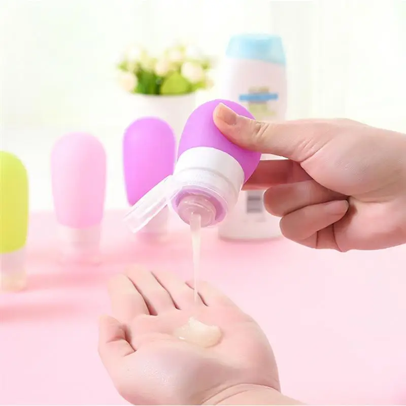 Jual 3 Pcs Portable Silikon 80 Ml Ukuran Perjalanan Perlengkapan Mandi Wadah Sampo Botol Kosmetik (Merah Muda   Hijau   ungu)