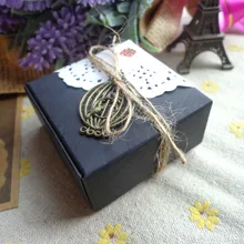 Свадебные вечерние Подарочная коробка высокий класс мини-черный складная картонная коробка квадратный ретро коробка галстук-бабочка подарочные коробки логотип