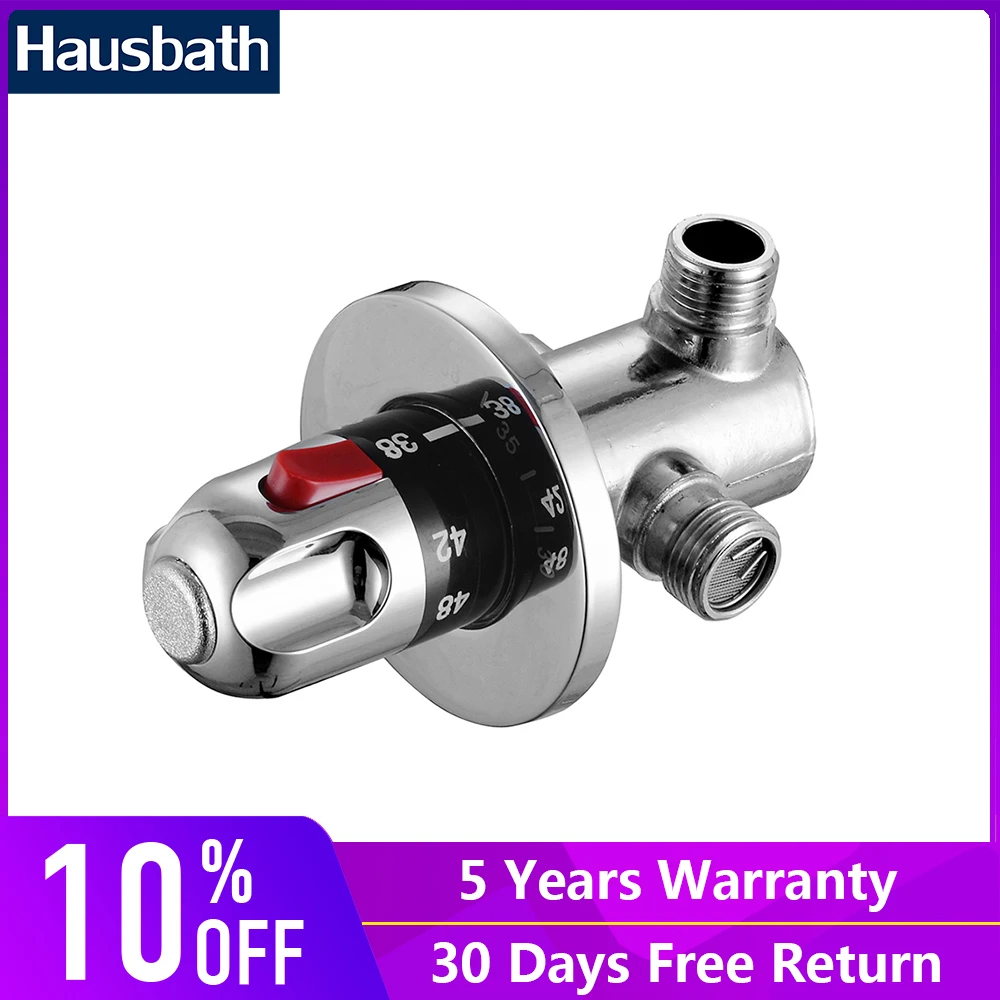 

Thermostatic Mixing Valve Temperature Control Water Mixer Wall Mounted Chrome Finished Temperature Control Solar