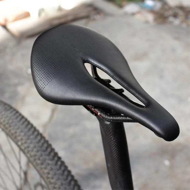 Unisex Carbon Fiber /& Leather MTB Road Bike Saddle Comfort Racing Hollow Seats
