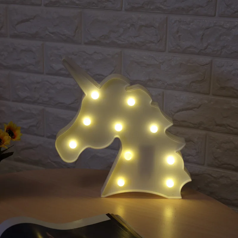 SOLLED ночной Светильник 3D Luminaria Единорог звезда Светодиодная лампа ночник шатер