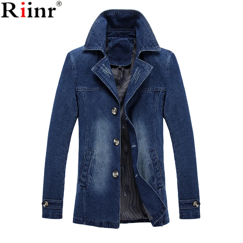 

Riinr Fashion 2018 M-5XL Men Jean Jacket Clothing Denim Jacket Fashion Mens Jeans Jacket Thin Spring Autumn Outwear Male Cowboy