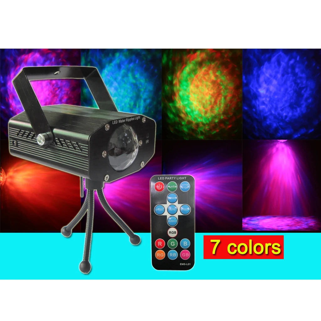 7-Color RBG LED Sound Activate Party Light Projector Beamer