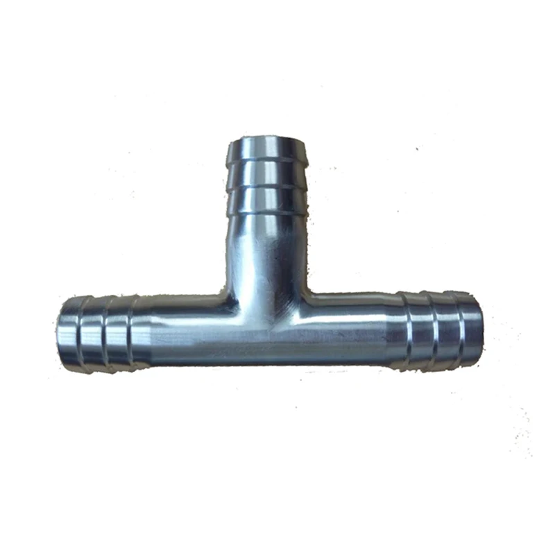 304 Stainless Steel 10mm Hose Barb Barbed Tee 3 Way Pipe Fitting