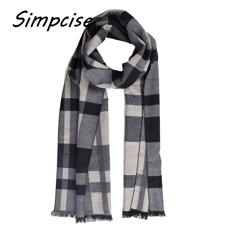 Latest style Design Fashion Men Double sided scarf Brand Winter Long Wool scarves Shawl A3A18912 mens snood scarf