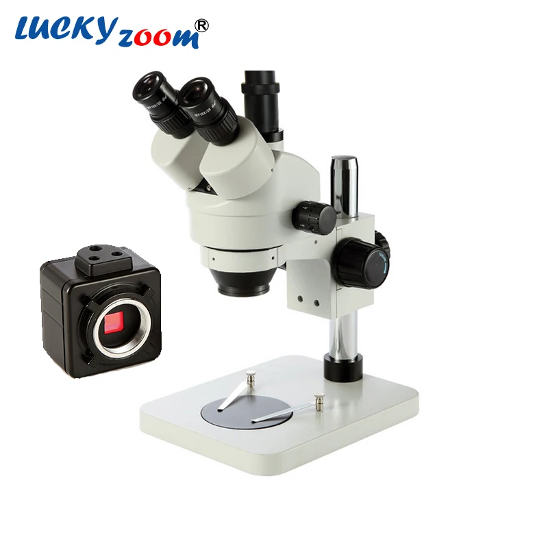 Тринокулярный микроскоп Lucky Zoom 7X 45X с стереозумом 5 Мп CMOS USB для пайки печатных плат