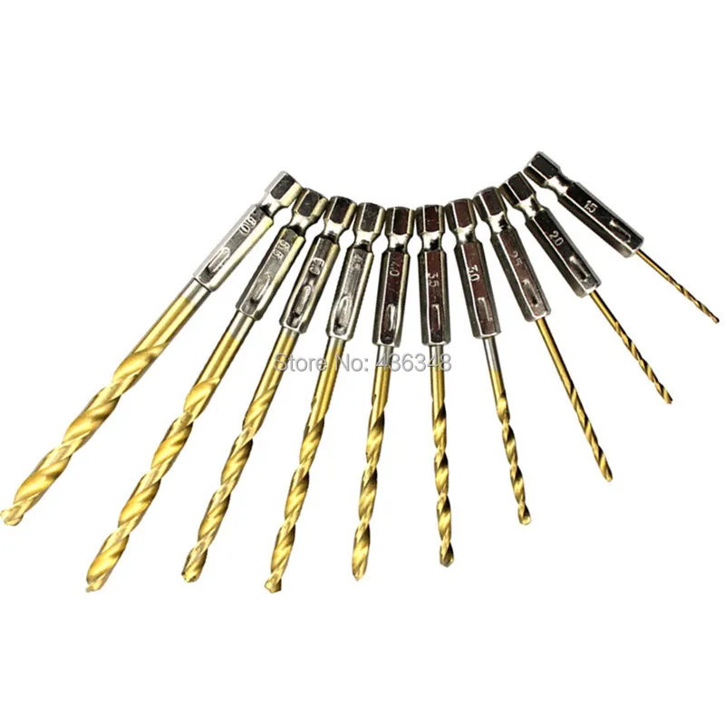 13pcs 1.5mm 6.5mm Hex Shank Titanium Drill Bit Set Quick Change Bits Cordless Screwdrivers Twist