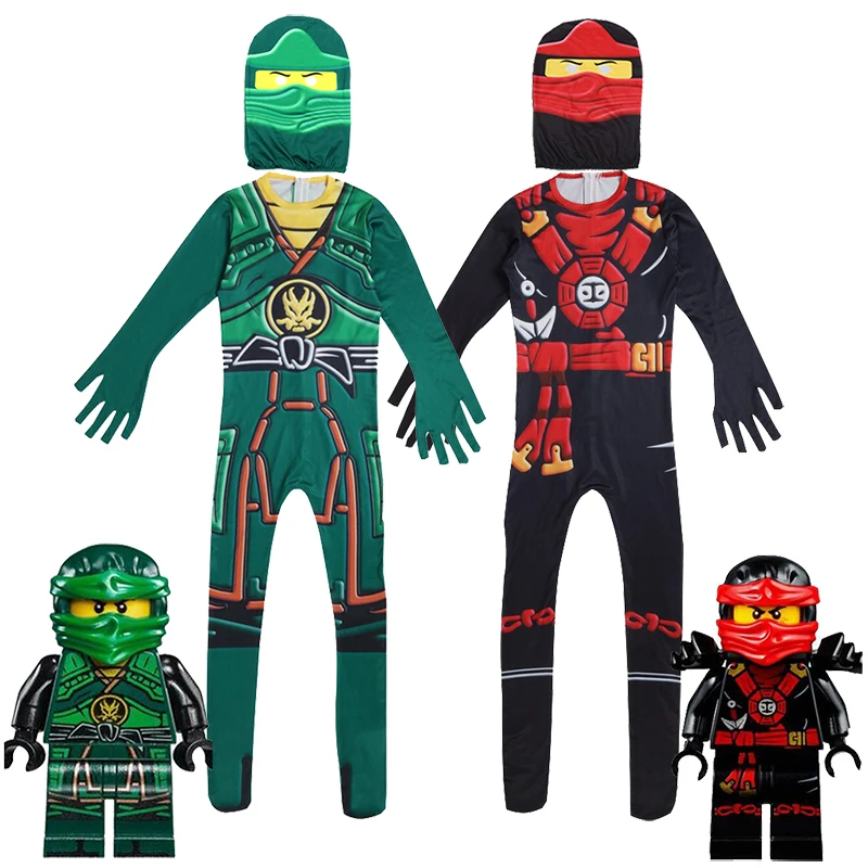 Ninjago костюмы для мальчиков костюмы ниндзя детские нарядные вечерние костюмы на Хэллоуин для детей Ninjago комбинезоны с маской