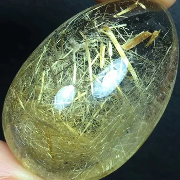 

Genuine Natural Brazil Gold Rutilated Quartz 35x24x14mm Women Man Fashion Water Drop Bead Stretch Bracelet AAAAA Certificate