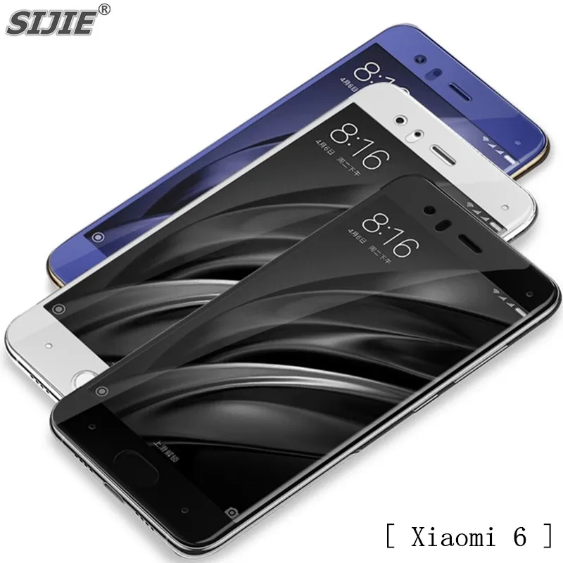 3D Full Screen cover Tempered Glass for Xiaomi 6 mi6 MI6 6E 6P MI6E MI6P MCE16 xiaomi6 Protective 5.15 inch White Black Blue | Мобильные